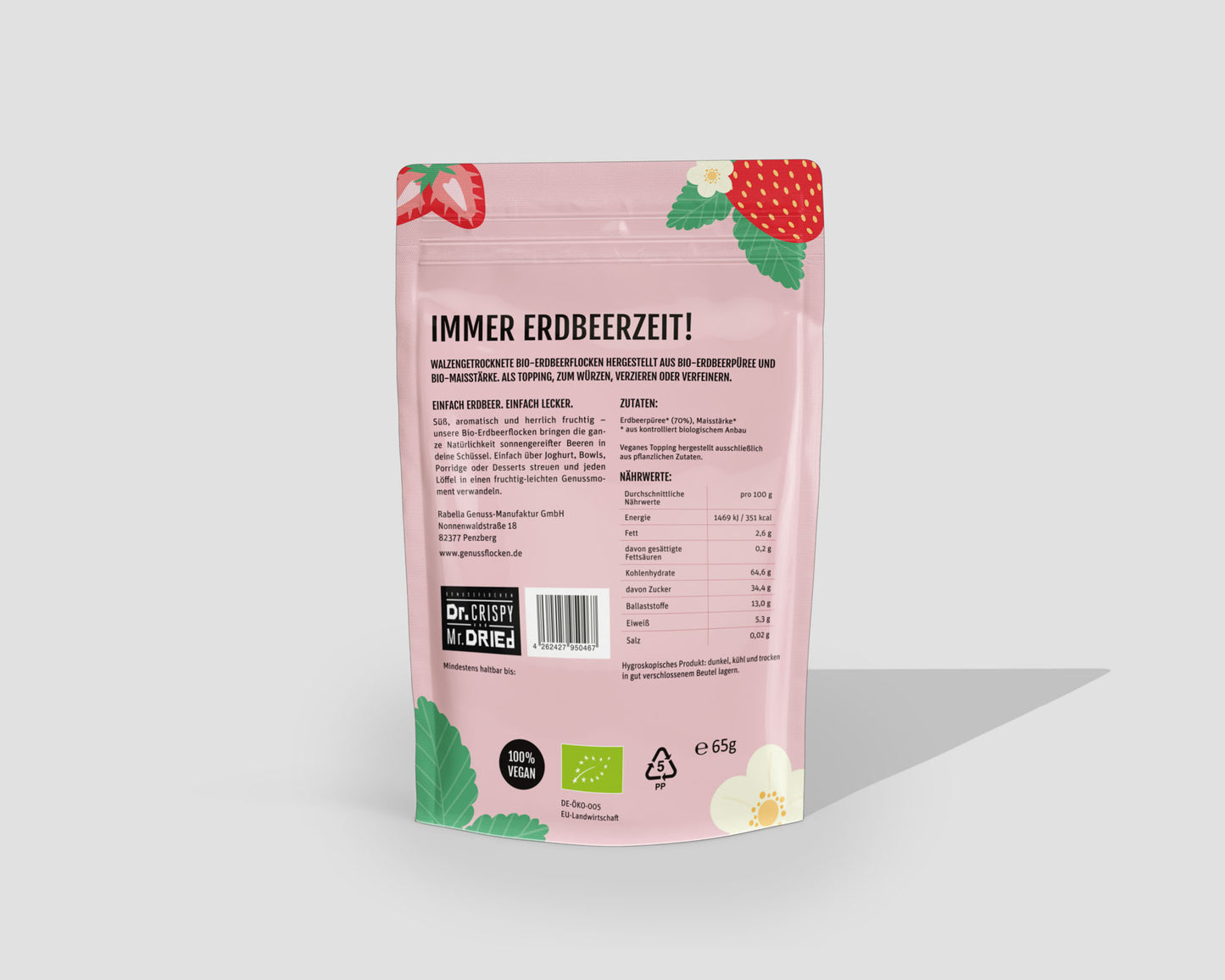 Genussflocken Bio Erdbeere
